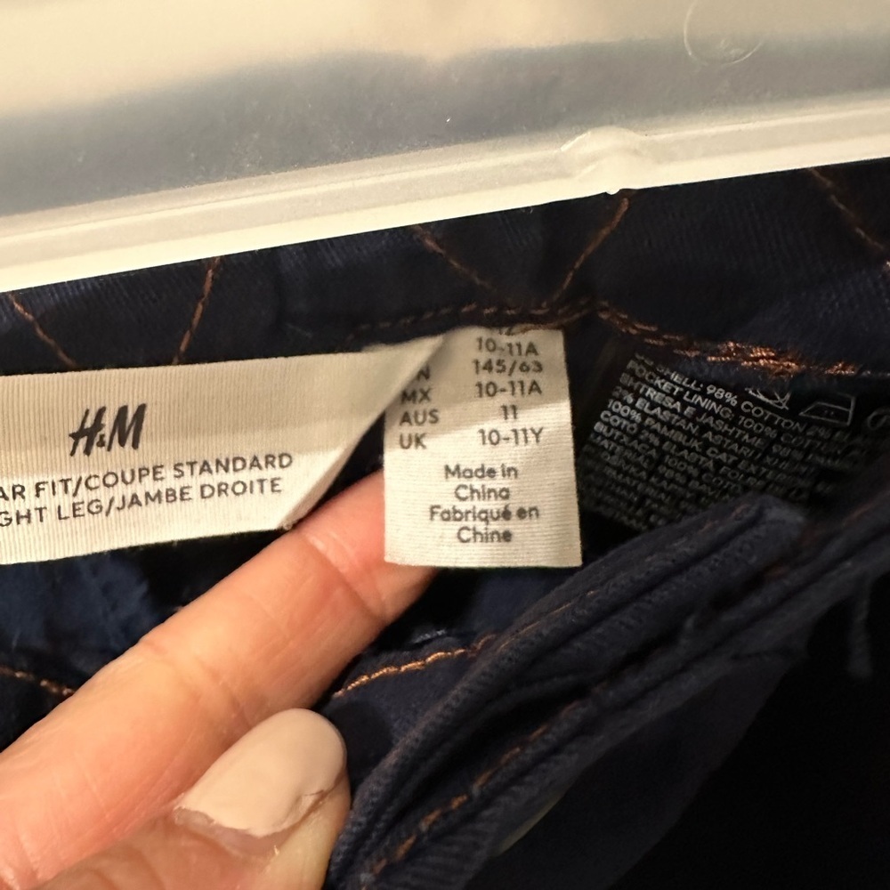 H&M Boys Navy Chino pants - Picture 3 of 4